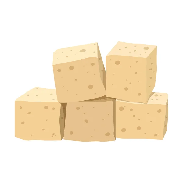 Ikona wektora tofu sera.Ikona wektora kreskówki izolowane na białym tle ser tofu. — Wektor stockowy