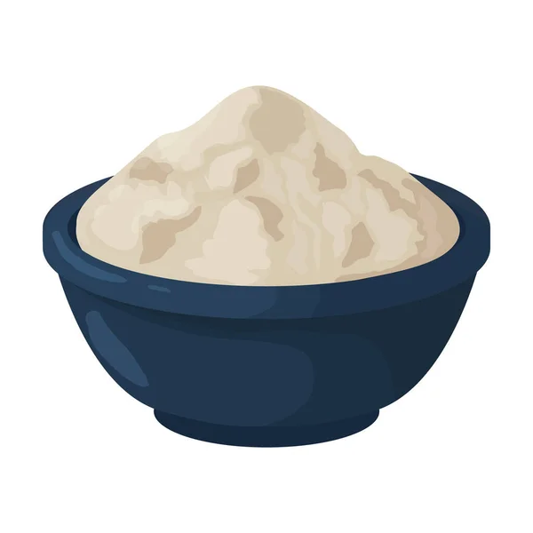 Miska wektor ikony mąki.Ikona wektor kreskówki izolowane na białym tle miski mąki. — Wektor stockowy