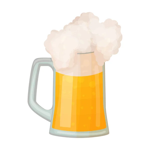 Icono de vector de vidrio de cerveza. Icono de vector de dibujos animados aislado en vidrio de cerveza de fondo blanco . — Vector de stock