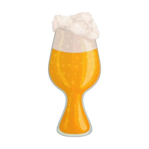 Icono de vector de vidrio de cerveza. Icono de vector de dibujos animados aislado en vidrio de cerveza de fondo blanco . — Vector de stock