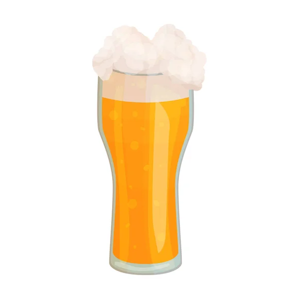 Icono de vector de vidrio de cerveza. Icono de vector de dibujos animados aislado en vidrio de cerveza de fondo blanco . — Vector de stock