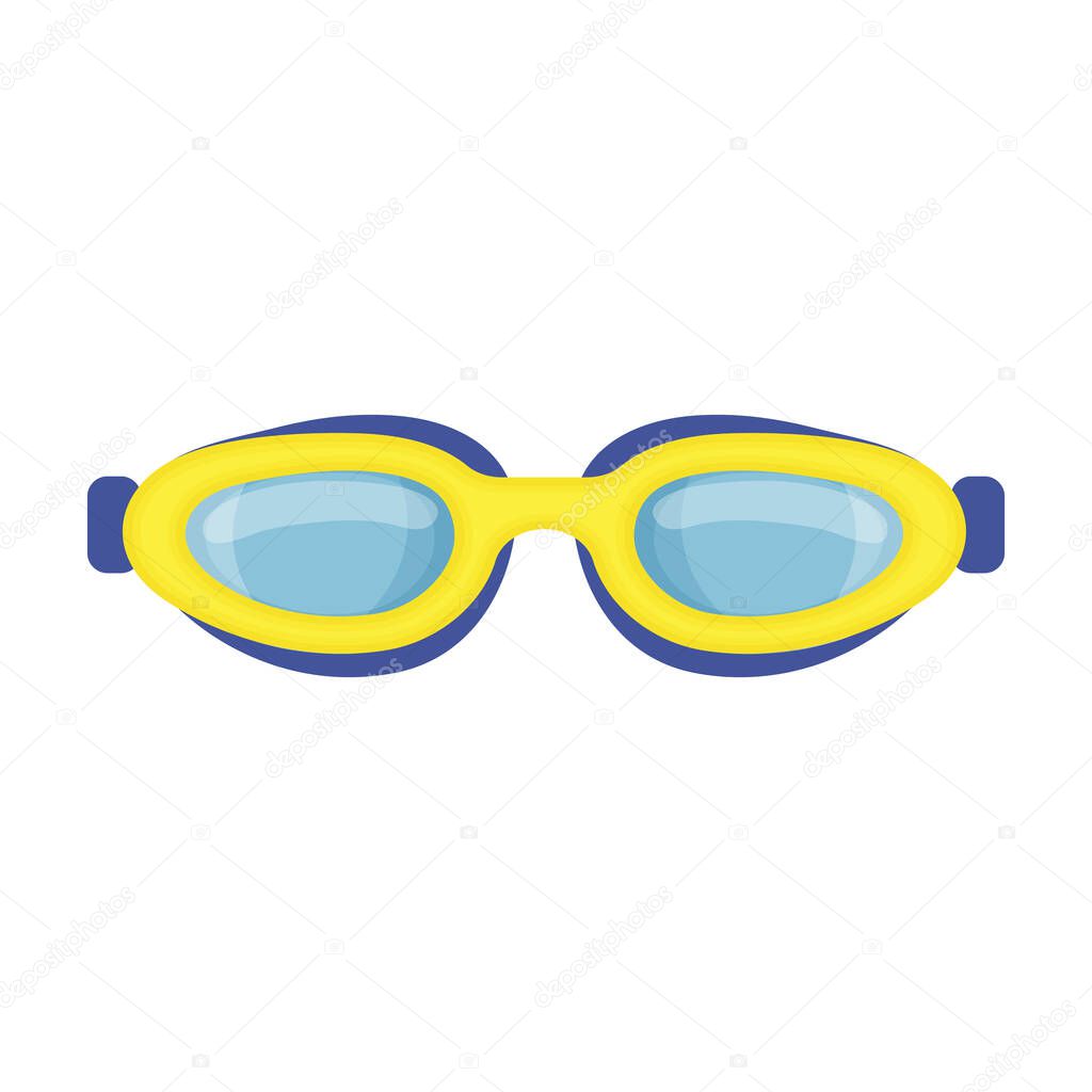 Diver glasses vector icon.Cartoon vector icon isolated on white background diver glasses.