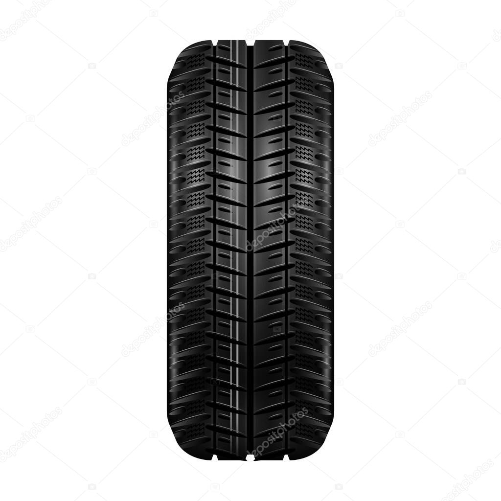 Car tire vector icon.Realistic vector icon isolated on white background car tire.