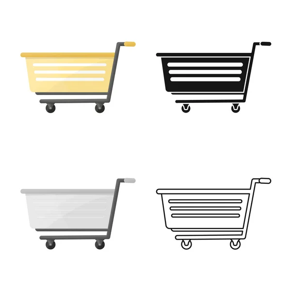 Illustration vectorielle du chariot et du panneau panier. Élément Web de chariot et symbole de stock de supermarché pour le Web . — Image vectorielle