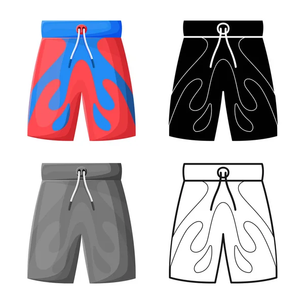 Isolerat föremål av shorts och strandkläder ikon. Webb inslag av shorts och kalsonger stock vektor illustration. — Stock vektor