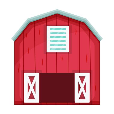 Barn vektör simgesi. Beyaz arkaplan ahırında karikatür vektör simgesi izole edildi.