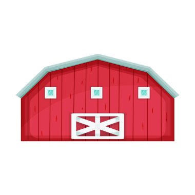 Barn vektör simgesi. Beyaz arkaplan ahırında karikatür vektör simgesi izole edildi.
