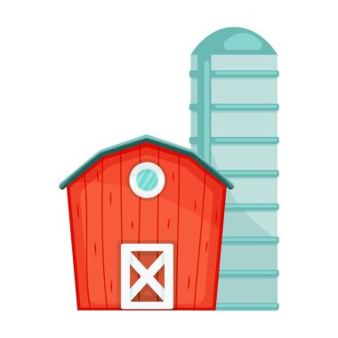 Barn vektör simgesi. Beyaz arkaplan ahırında karikatür vektör simgesi izole edildi.