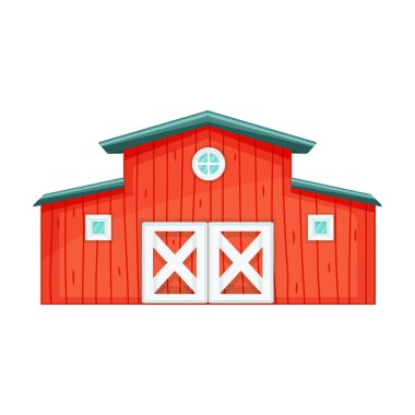 Barn vektör simgesi. Beyaz arkaplan ahırında karikatür vektör simgesi izole edildi.
