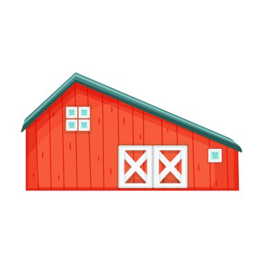 Barn vektör simgesi. Beyaz arkaplan ahırında karikatür vektör simgesi izole edildi.