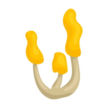 Mantar vektör simgesi. Beyaz arkaplan mantarında izole edilmiş çizgi film vektör simgesi..