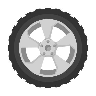 Tekerlekli araba vektör simgesi. Çizgi film vektör simgesi beyaz arka planda izole edilmiş..