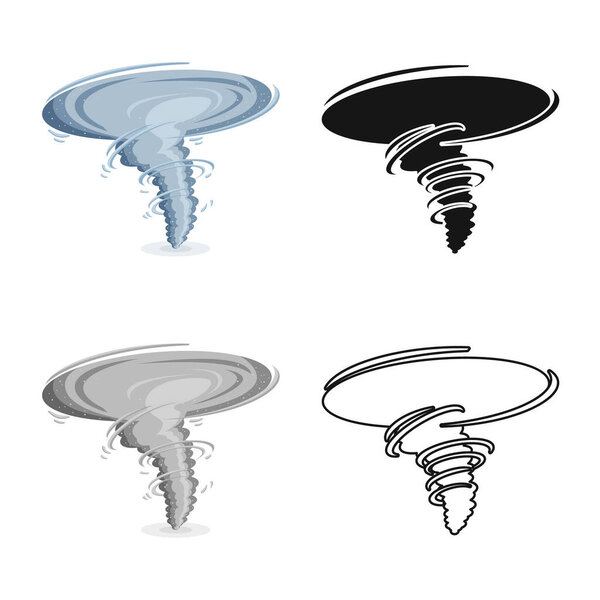 Vector illustration of tornado and wind logo. Web element of tornado and hurricane vector icon for stock.