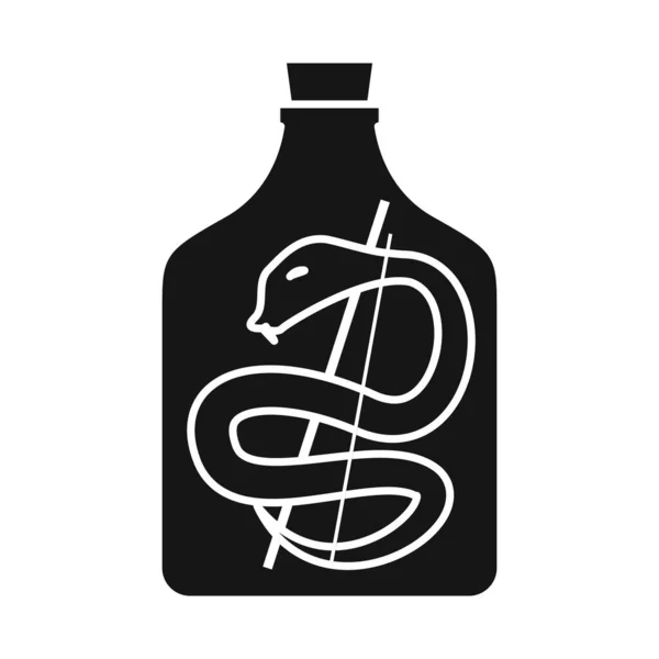 Conception vectorielle du signe du vin et du serpent. Ensemble de vin et symbole de stock préservé pour toile . — Image vectorielle