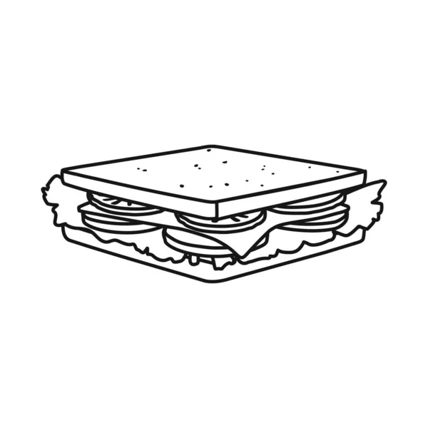Projeto vetorial de hambúrguer e ícone hoagie. Gráfico de hambúrguer e brinde símbolo de estoque para web . — Vetor de Stock