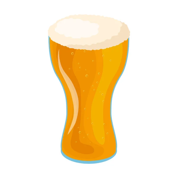 Icono de vector de cerveza de vidrio. Icono de vector de dibujos animados aislado en cerveza de vidrio de fondo blanco . — Vector de stock