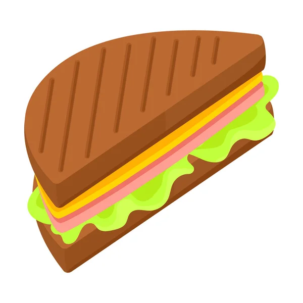 Icône vectorielle Sandwich Icône vectorielle de bande dessinée isolée sur fond blanc sandwich . — Image vectorielle