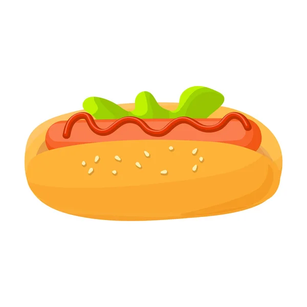 Icono de vector Hotdog. Icono de vector de dibujos animados aislado en un hotdog de fondo blanco . — Vector de stock