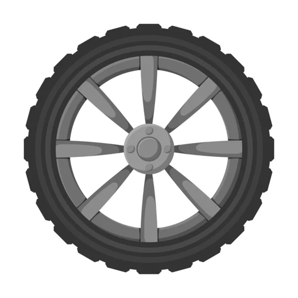 Wheel car vector icon.Cartoon vector icon isolated on white background wheel car. — Stock Vector