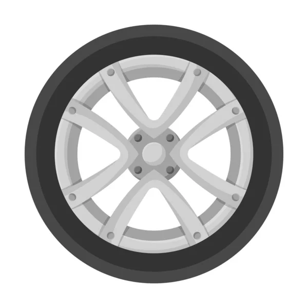 Колесо автомобиля векторный значок. Мультфильм векторный значок изолирован на белом заднем колесе автомобиля . — стоковый вектор
