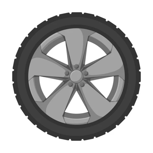 Ícone do vetor do carro da roda icon.Cartoon vetor isolado no carro branco da roda de fundo . — Vetor de Stock