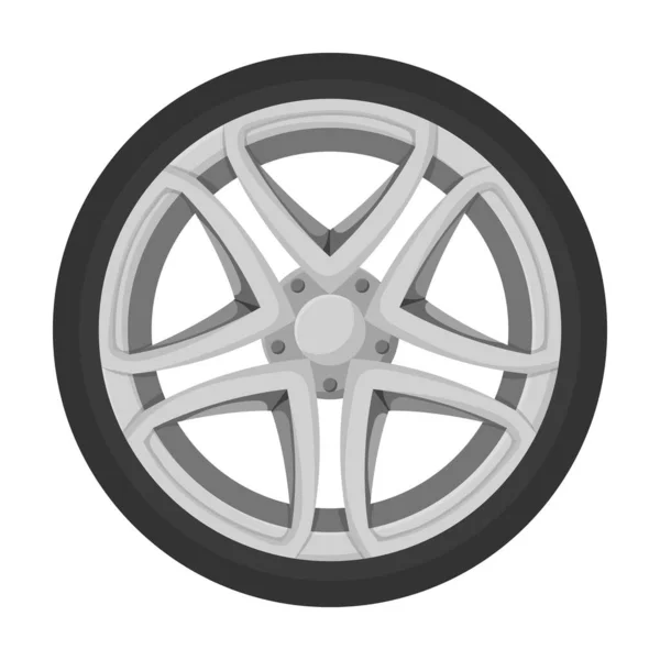 Колесо автомобиля векторный значок. Мультфильм векторный значок изолирован на белом заднем колесе автомобиля . — стоковый вектор