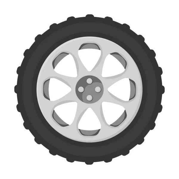 Wheel car vector icon.Cartoon vector icon isolated on white background wheel car. — Stock Vector