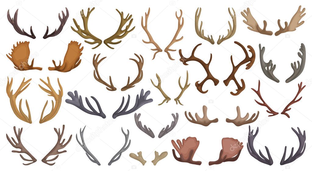 Elk horn crumbs vector cartoon set icon. Vector illustration antler reindeer on white background. Isolated cartoon set icon elk horn.