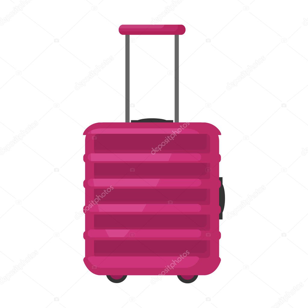 Suitcase vector icon.Cartoon vector icon isolated on white background suitcase.