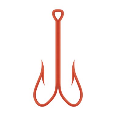 Balık kancası vektör simgesi. Çizgi film vektör simgesi beyaz arkaplan balık kancasına izole edildi.