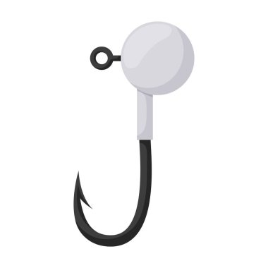 Balık kancası vektör simgesi. Çizgi film vektör simgesi beyaz arkaplan balık kancasına izole edildi.