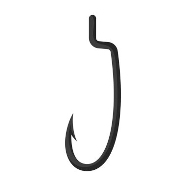 Balık kancası vektör simgesi. Çizgi film vektör simgesi beyaz arkaplan balık kancasına izole edildi.