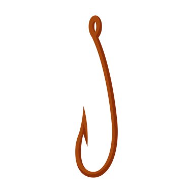 Balık kancası vektör simgesi. Çizgi film vektör simgesi beyaz arkaplan balık kancasına izole edildi.