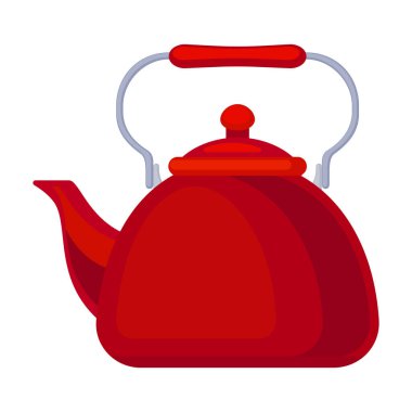 Kettle vektör simgesi. Çizgi film vektör simgesi beyaz arkaplan çaydanlığında izole edildi.