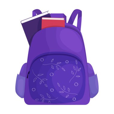 Okul çantası vektör simgesi. Çizgi film vektör simgesi beyaz arkaplan okul çantasına izole edildi.