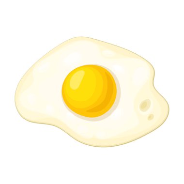 Kızarmış yumurta vektör simgesi. Karikatür vektör simgesi beyaz arka planda izole edilmiş..