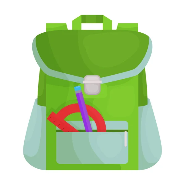 School bag vector icon.Cartoon vector icon isolated on white background school bag. — Stock Vector