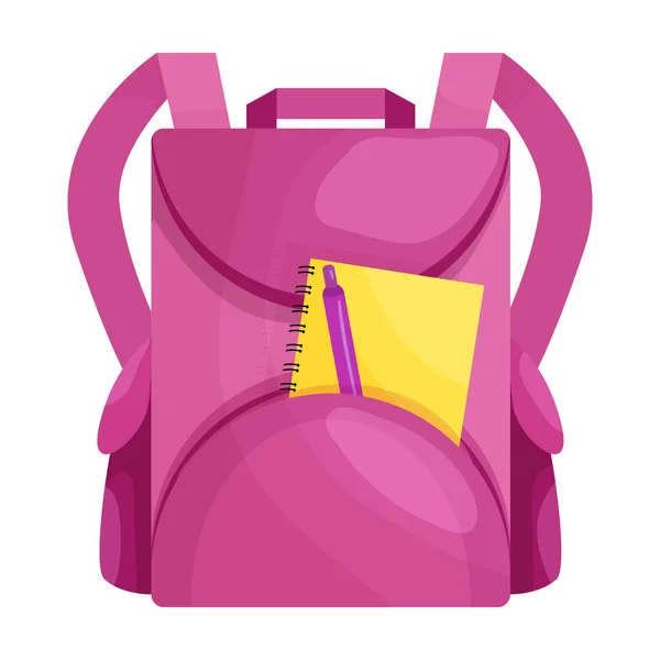 Icône vectorielle de sac d'école Icône vectorielle de bande dessinée isolée sur fond blanc sac d'école . — Image vectorielle