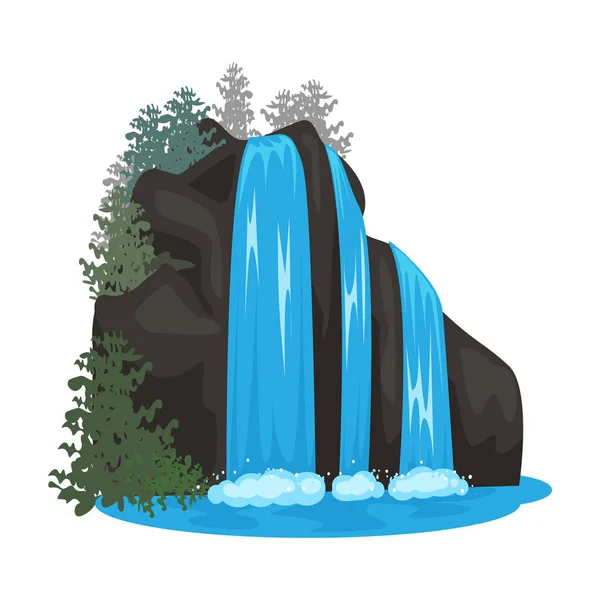 Ikona vektoru vodopádu.Ikona vektoru karikatury izolované na bílém pozadí vodopádu. — Stockový vektor