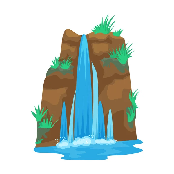 Icône vecteur cascade Icône vecteur dessin animé isolé sur fond blanc cascade . — Image vectorielle