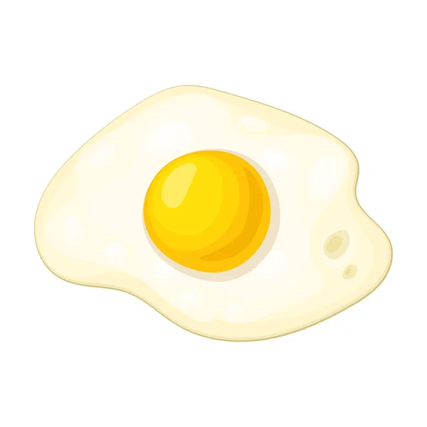 Ícone de vetor de ovo frito.Ícone de vetor de desenhos animados isolado no fundo branco ovo frito . — Vetor de Stock
