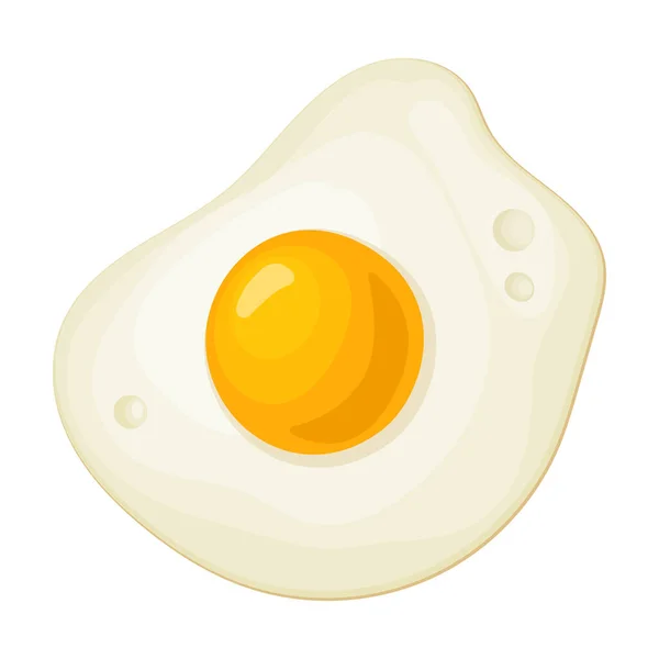 Иконка вектора жареного яйца. Иконка вектора карикатуры изолирована на белом фоне жареного яйца . — стоковый вектор