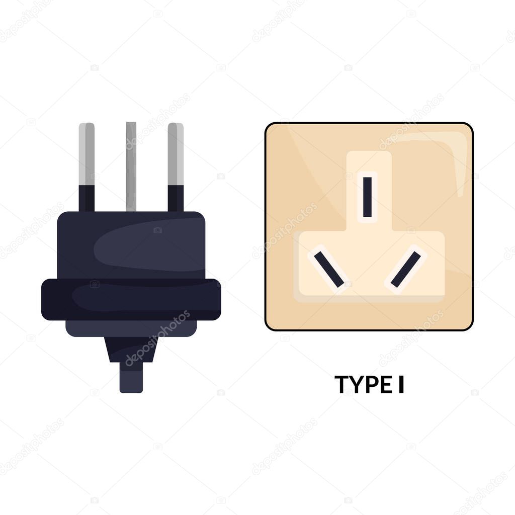 Socket vector icon.Cartoon vector icon isolated on white background socket.