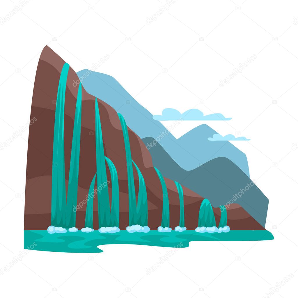 Waterfall vector icon.Cartoon vector logo isolated on white background waterfall.