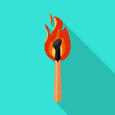 Kibrit çöpü ve işaret fişeği izole edilmiş. Kibrit çöpü ve tehlikeli stok vektör illüstrasyonunun web ögesi.