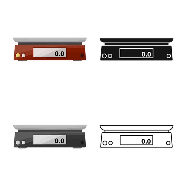 Isolierte Objekt der Waage und Küche Zeichen. Web-Element der Skala und Maschinenbestand-Vektor-Illustration. — Stockvektor