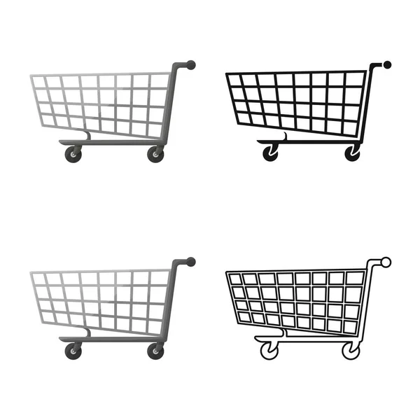 Ilustração vetorial do carrinho e símbolo da cesta. Gráfico do carrinho e ícone de vetor de loja para estoque . — Vetor de Stock