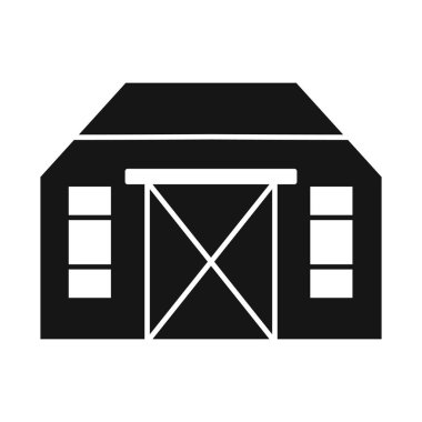 Hangar ve lojistik logonun vektör tasarımı. Hangar ve garaj stok vektör illüstrasyonunun web ögesi.
