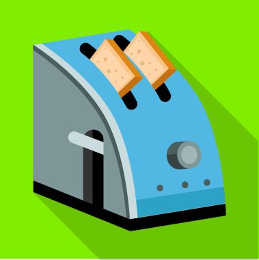 Tost makinesi ve tost sembolünün vektör çizimi. Stok için tost makinesi ve elektrik vektör simgesinin grafiği.