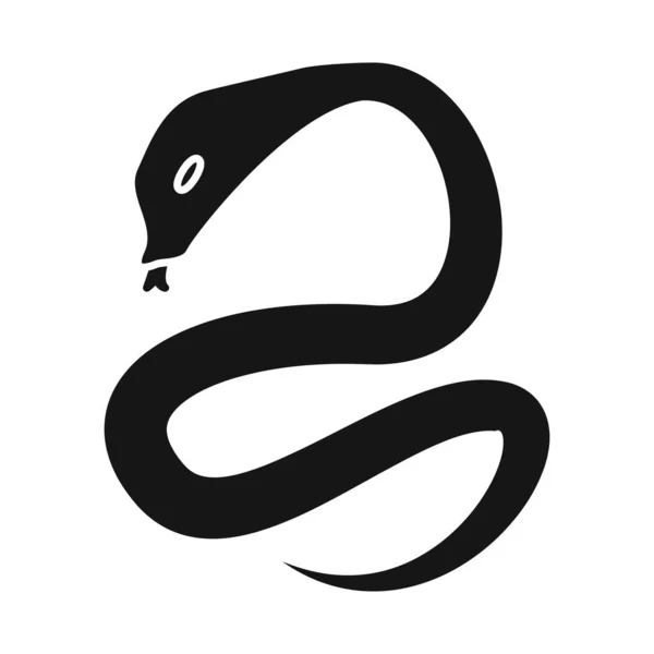 Isolated object of python and serpent icon. Collection of python and jungle stock symbol for web. — Stock Vector